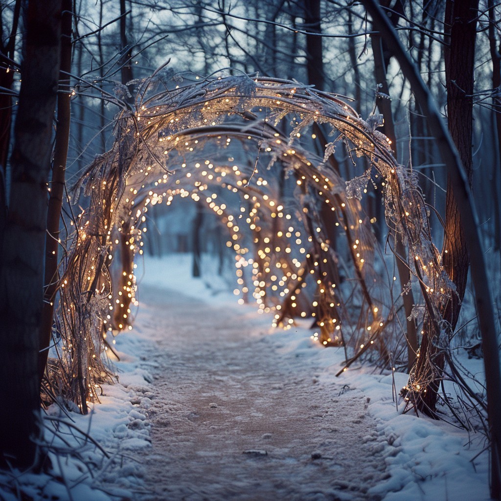 Spring/winter Halwf Way Free Enchanted Winter Walkway Image - Winter, Lights, Pathway ...