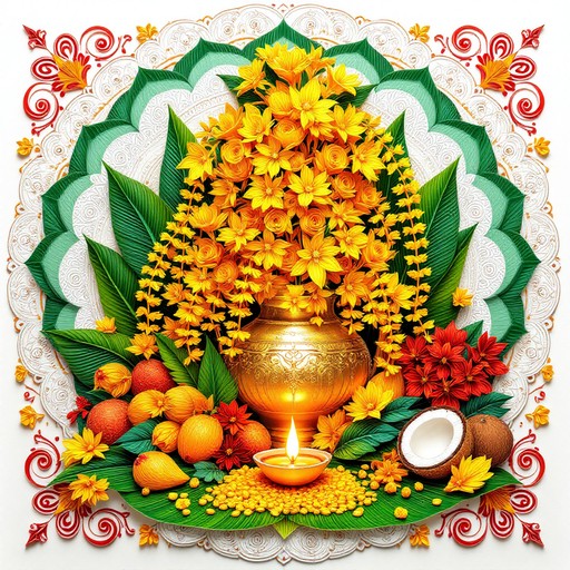 Vishu Pattern Design Free Vishu Festival Art Image - Quilling, Papercraft, Kerala | Download ...