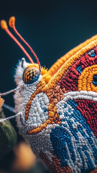 Free Embroidered Butterfly Art Image - Embroidery, Butterfly, Art ...