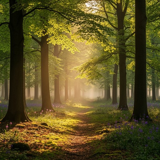 Free Sunlit Forest Path Image - Forest, Woodland, Trees | Download at ...