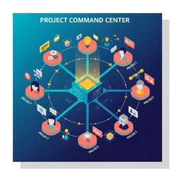 Free Collaborative Team Network Image - Isometric, Illustration, 3d ...