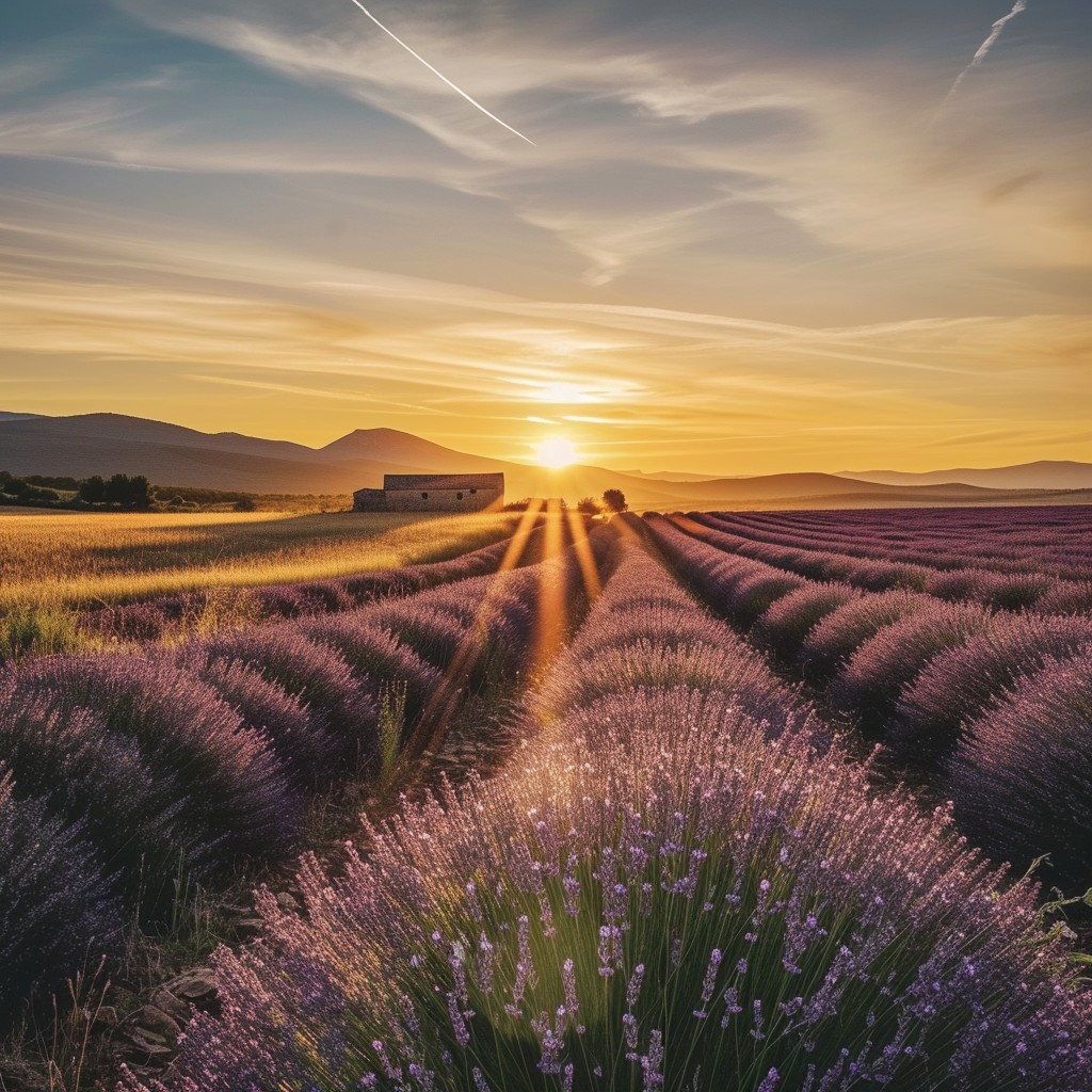 Free Lavender Field Sunset Photo - Sunset, Lavender, Fields | Download ...