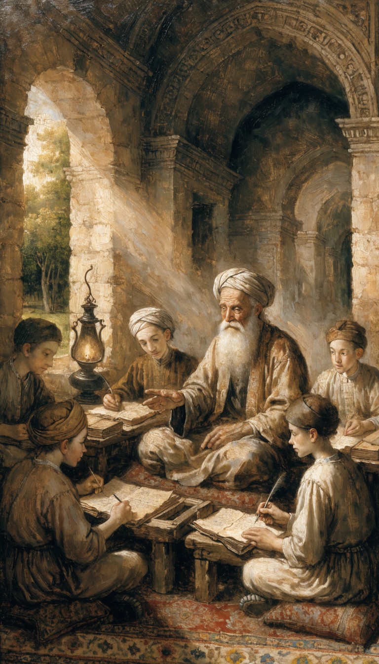 Free Ancient Learning Scene Image - Teacher, Students, Learning ...
