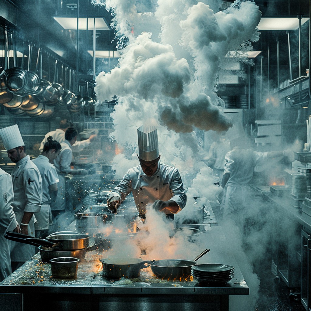 Free Bustling Kitchen Scene Image - Chef, Cooking, Kitchen | Download ...