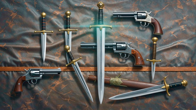 Free Floating Antique Weapons Image - Weapons, Antique, Vintage ...