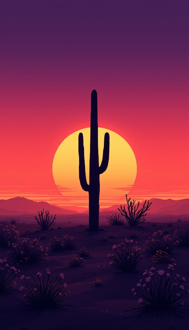 Free Desert Sunset Silhouette Image - Saguaro, Cactus, Sunset ...
