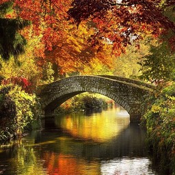 Free Autumn Bridge Scene Image - Autumn, Bridge, River | Download at ...