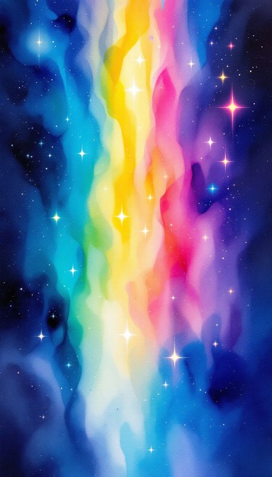 Download Cosmic Color Cascade Image - Watercolor, Galaxy, Aurora ...