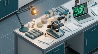 Free Miniature Laboratory Scene Image - Laboratory, Microscope ...