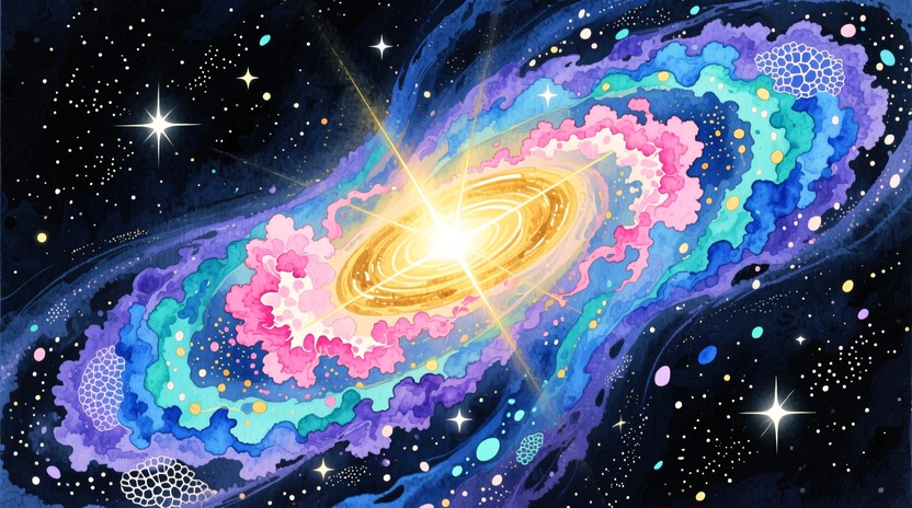Free Cosmic Watercolor Symphony Image | Download at StockCake