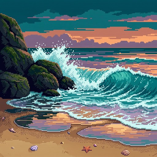 Free Pixel Ocean Sunset Image - Ocean, Waves, Sunset | Download at ...