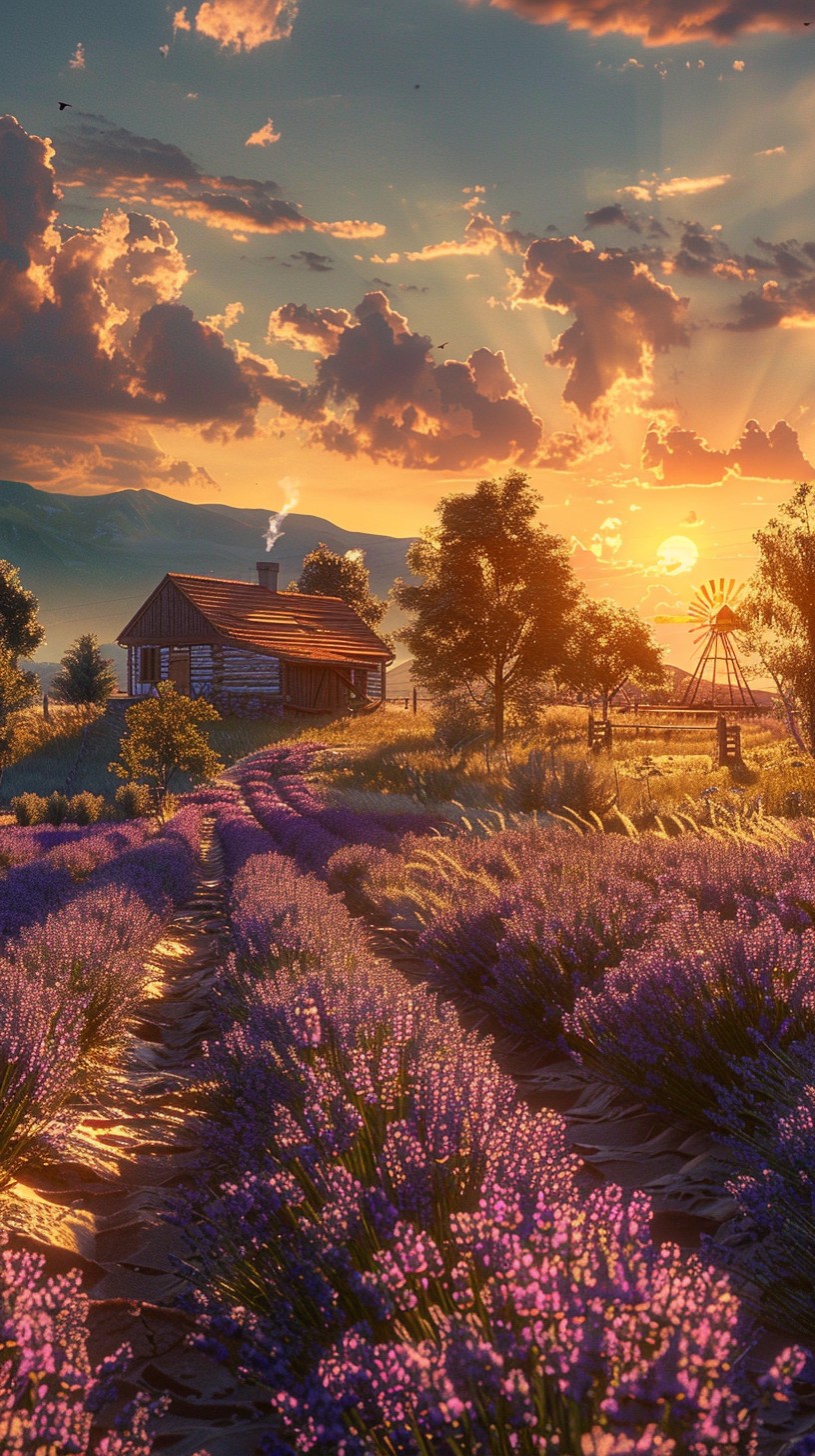 Free Lavender Farm Sunset Image - Sunset, Lavender, Farm | Download at ...