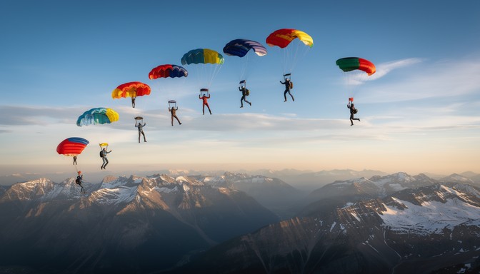 Parachute In Rocks Free Colorful Parachutes Soaring Image - Skydiving, Parachutes ...