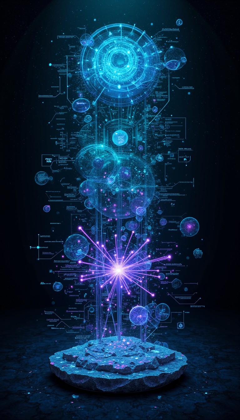 Free Digital Science Interface Image - Holographic, Scientific, Quantum ...