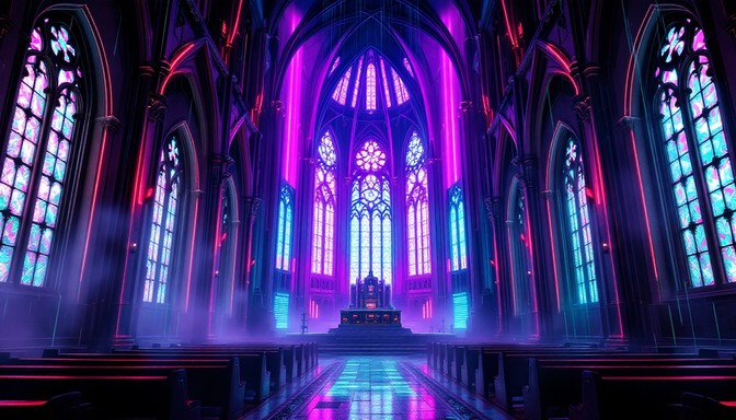 Free Neon Gothic Cathedral Image - Cathedral, Church, Gothic | Download ...