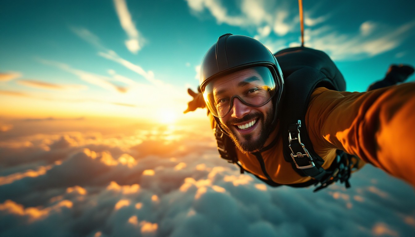 Free Skydiving Adventure Sunset Image - Skydiving, Adventure