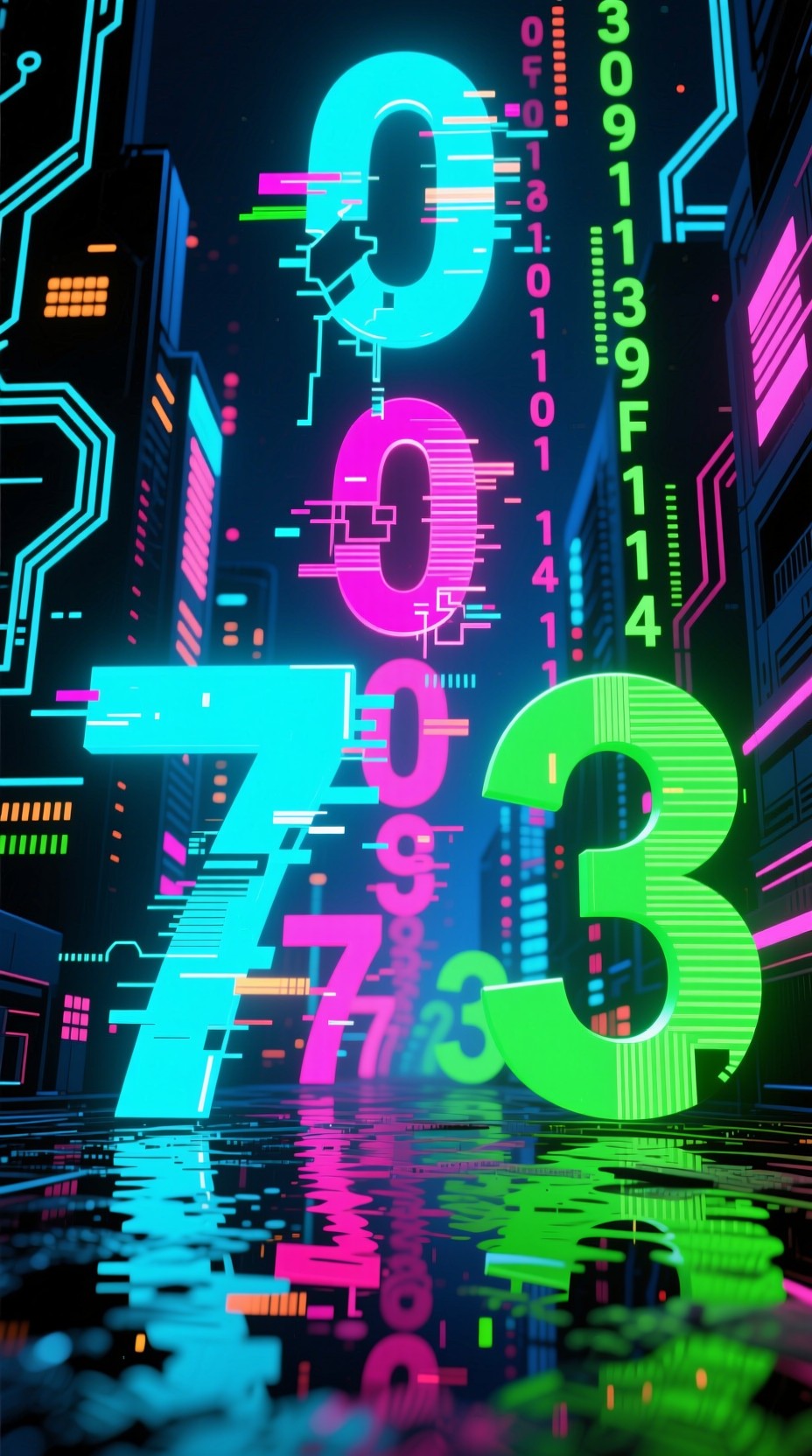 Free Neon Numbers Cascade Image - Cyberpunk, Neon, Numbers | Download ...
