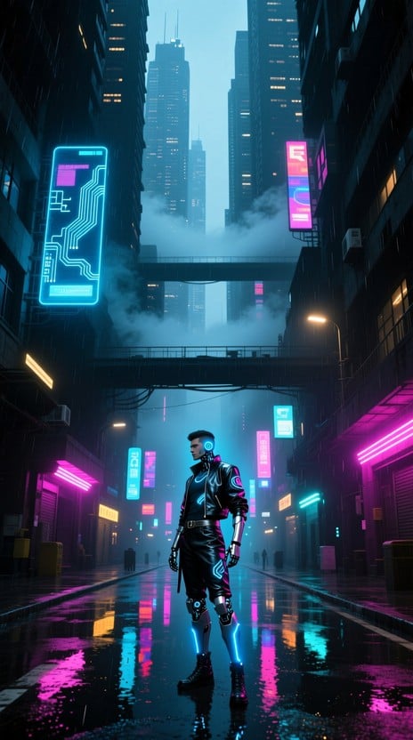 Free Neon Cyber Rapper Image | Download at StockCake