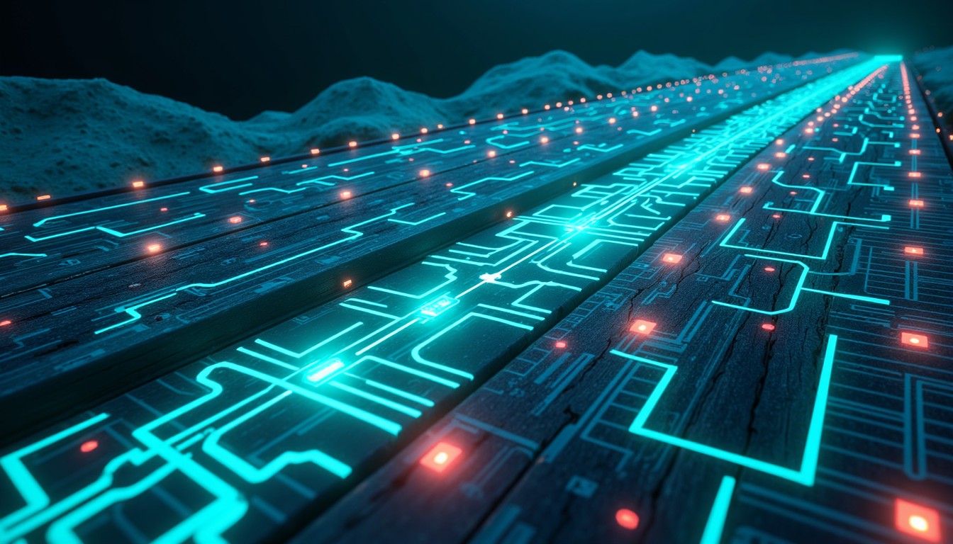 Tech Image Large Size Free Glowing Tech Landscape Photo - Futuristic, Digital, Cyber ...