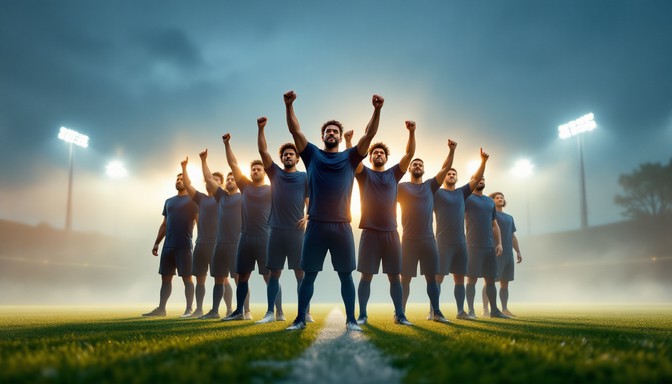 Football Team Reflection Free Victory At Dawn Image | Download at StockCake
