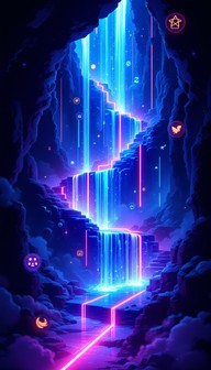 Free Neon Pixel Cascade Image - Pixelart, Neon, Cyberpunk | Download at ...