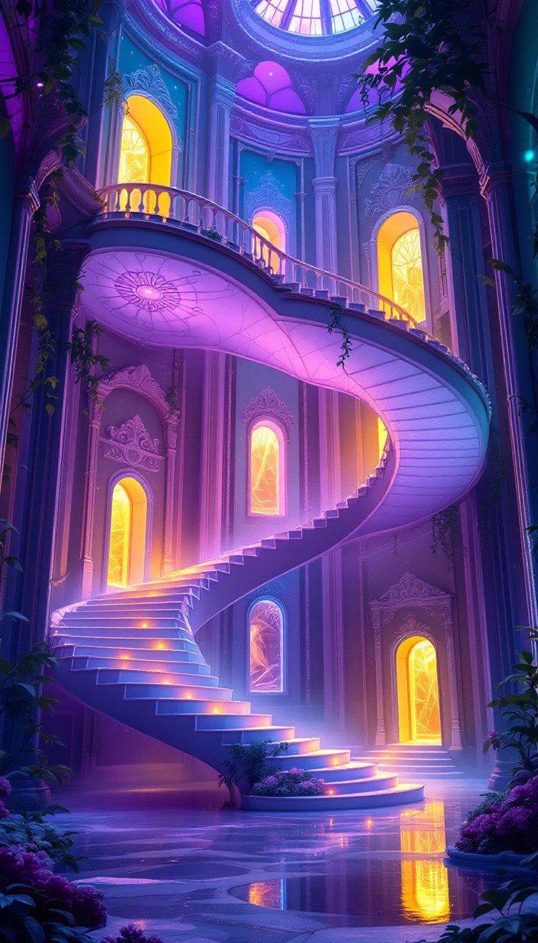 Free Mystical Spiral Staircase Image - Spiral, Staircase, Purple ...