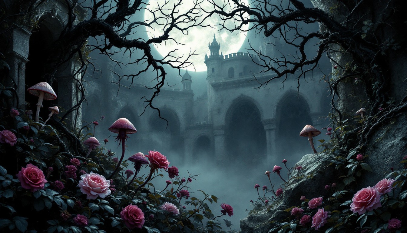 Haunted Gate Roses Free Haunted Castle Garden Image - Gothic, Castle, Roses | Download at ...