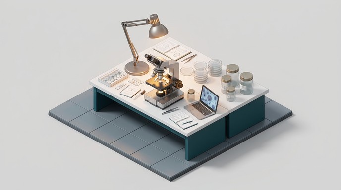 Free Miniature Laboratory Scene Image - Laboratory, Microscope ...