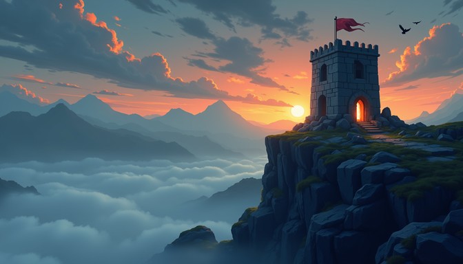 Free Sentinel At Dawn Image - Tower, Fortress, Dawn | Download at StockCake