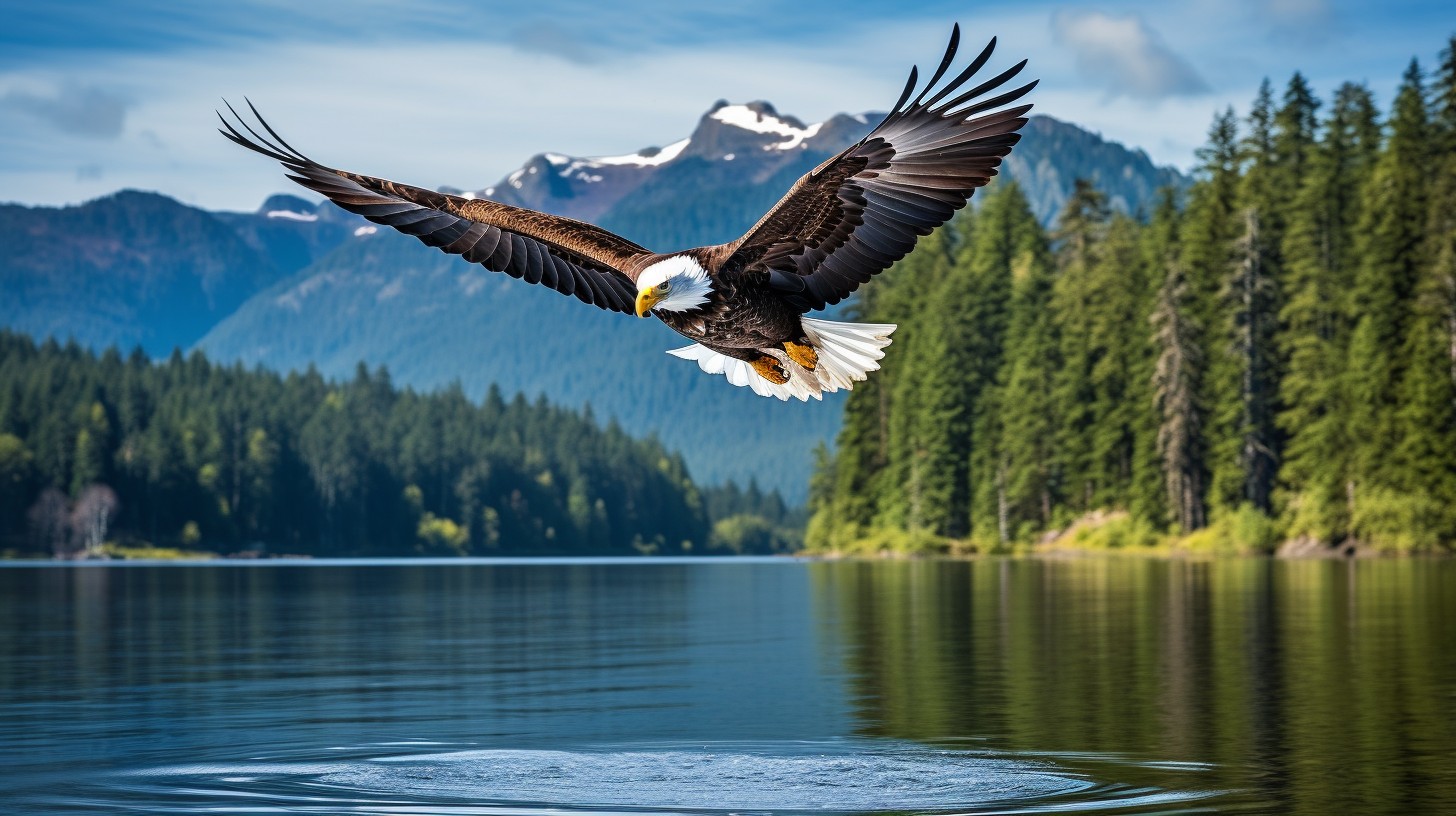 Free Eagle in Flight Image - Eagle, Mountains, Lake | Download at StockCake