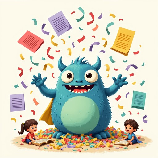 Monster Open Paper Free Paper Monster Magic Image - Monster, Recycling, Confetti ...