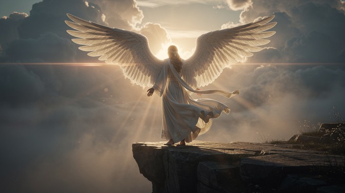 Free Angelic Sunrise Painting Image - Angel, Wings, Sunrise | Download ...