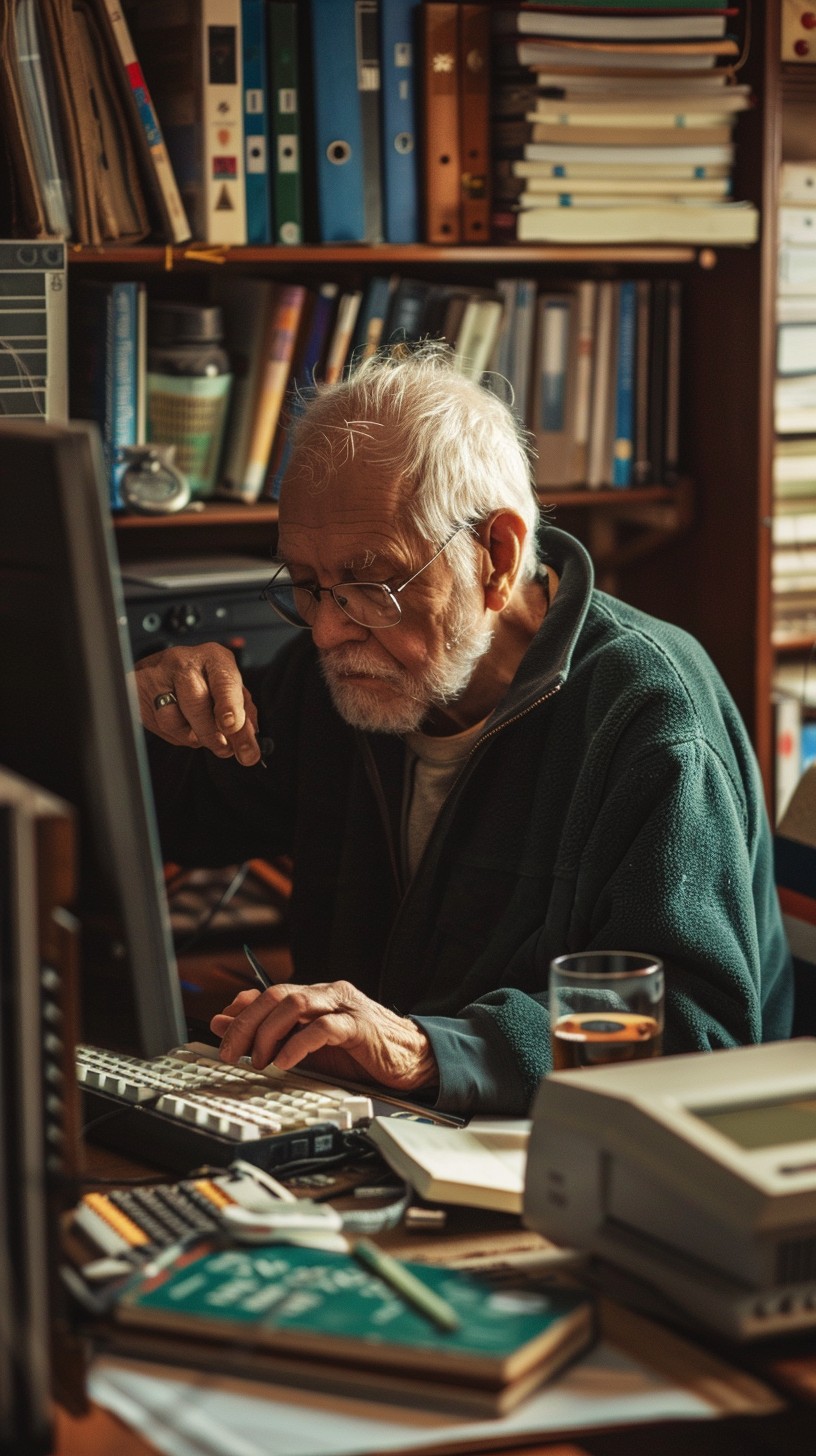 Old Worker Computer Free Senior Computer Work Image - Elderly, Computer, Books | Download ...