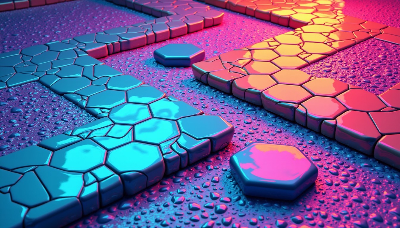 Free Vibrant Isometric Tiles Image - Hexagonal, Neon, Cyberpunk ...