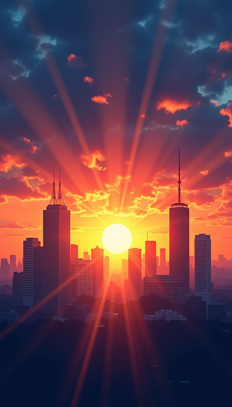 Free Radiant Urban Dawn Image - Cityscape, Skyline, Sunrise | Download ...