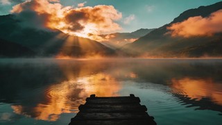 Free Misty Mountain Dawn Image - Lake, Mountain, Sunrise | Download at ...