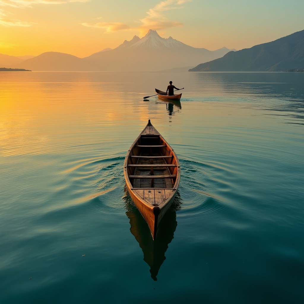 Free Tranquil mountain lake Image - Sunset, Lake, Mountains | Download ...