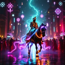 Free Neon Horse Rider Image - Neon, Cyberpunk, Horse | Download at ...