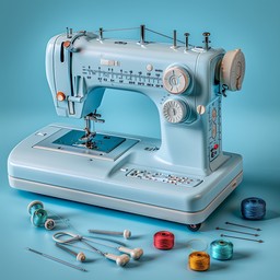 Free Sewing Machine Setup Image - Sewing, Machine, Blue | Download at ...