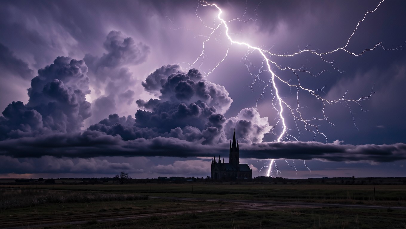 Free Lightning Strikes Cathedral Image - Lightning, Storm, Thunder ...