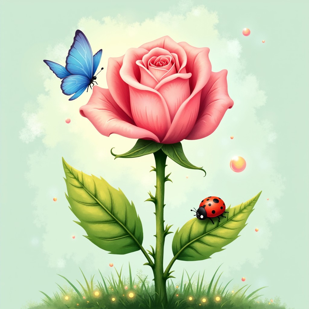 Free Magical Rose Garden Image - Rose, Butterfly, Ladybug | Download at ...