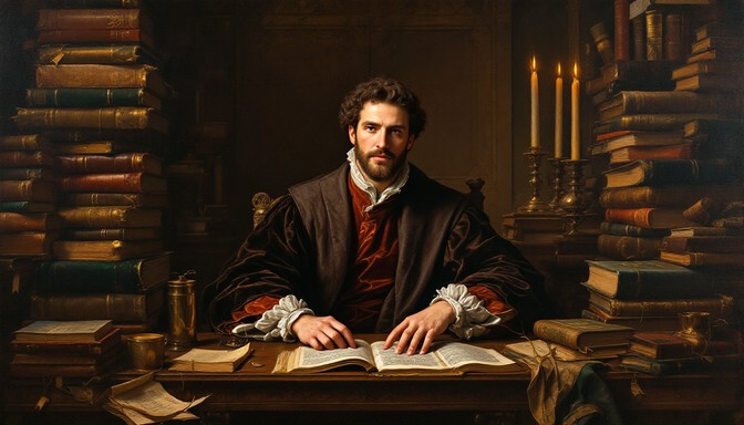 Renaissance Intellect Free Renaissance Scholar Portrait Image - Scholar, Renaissance, Library ...