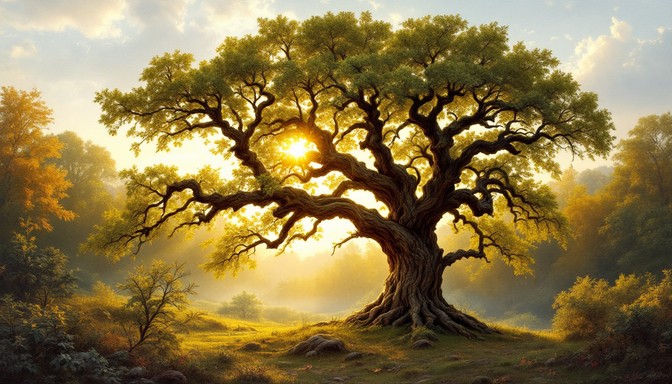 Free Majestic Oak Sunset Image - Sunset, Tree, Nature | Download at ...
