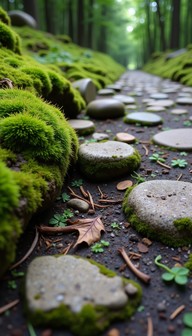 Free Mossy Stone Path Image - Moss, Stone, Path | Download at StockCake