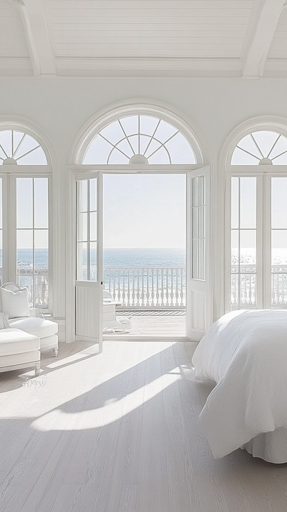 Free Bright coastal bedroom Image - Bedroom, Ocean, Serene | Download ...
