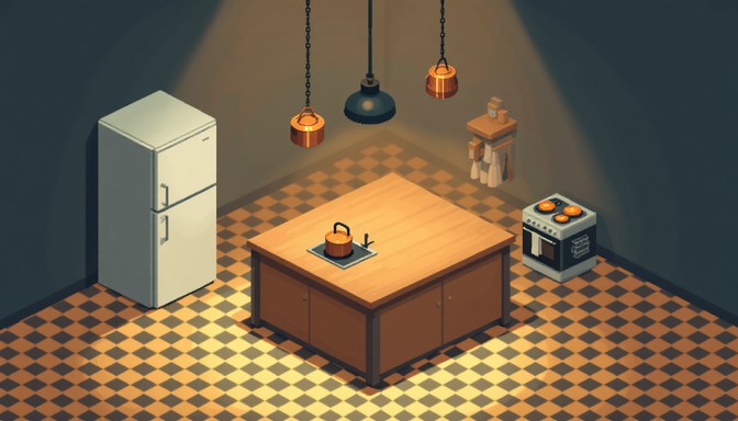 Free Pixel Kitchen Design Image - Isometric, Pixel, Kitchen | Download ...