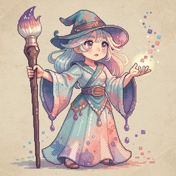 Free Watercolor Pixel Mage Image - Mage, Wizard, Watercolor | Download ...