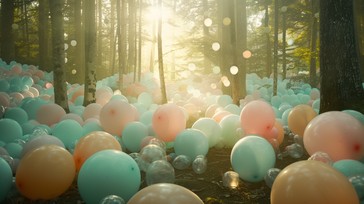 Free Forest Balloon Display Image - Balloons, Forest, Sunlight ...