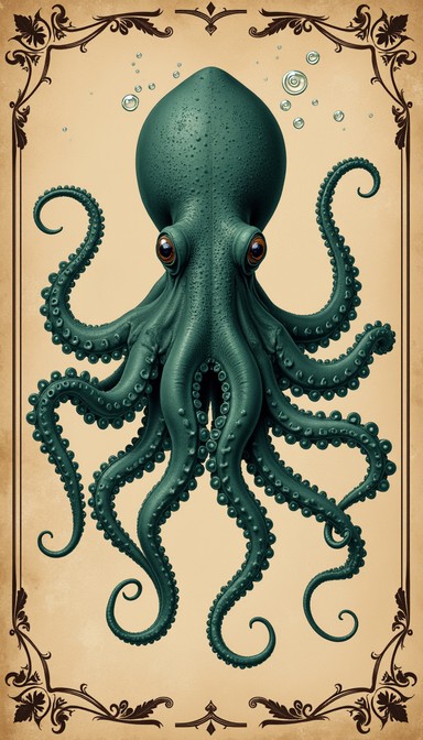 Free Vintage Octopus Illustration Image - Octopus, Vintage, Teal ...