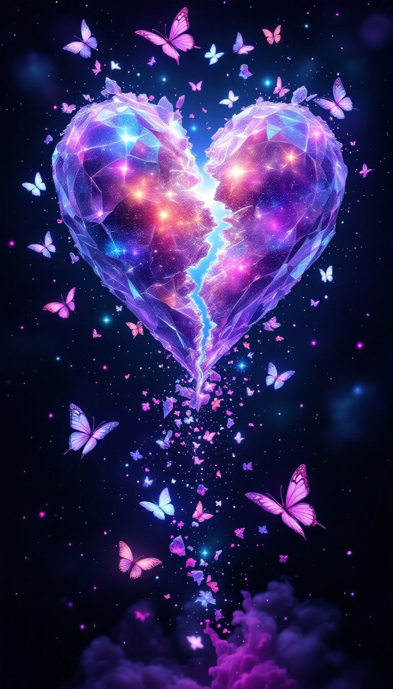 Transform Hearts Free Cosmic Heart Transformation Image - Heart, Butterfly, Crystal ...